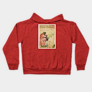 A Frog He Would A-Wooing Go - Vintage French Postcard Kids Hoodie